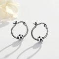 wholesale 925 Sterling Silver Soccer Ball Hoop Earrings for Women and Girls-0-1