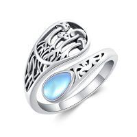 wholesale 925 Sterling Silver Mushroom Ring Adjustable Vintage Nature Jewelry for Women-Spoon