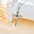 wholesale Jesus Cross Necklace 925 Sterling Silver Crucifix Necklace Cross Pendant Christian Jesus Jewelry Christmas Gifts For Women Men -0-2
