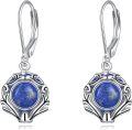 wholesale Sterling Silver Gemstone Leverback Dangle Drop Filigree Earrings for Women-0-18
