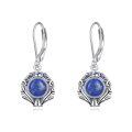wholesale 925 Sterling Silver Earrings Wholesale With Blue Gemstone Drop-0-18