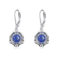 wholesale 925 Sterling Silver Earrings Wholesale With Blue Gemstone Drop-Lapis lazuli