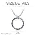 wholesale 925 Sterling Silver Circle Pendant Necklace with Hammered Texture and Chain for Women Men  45cm Length-0-1