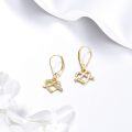 wholesale 14K Gold Infinity Heart CZ Leverback Earrings for Women - Holiday Ideas-0-5