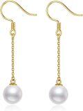 wholesale 14K Gold Freshwater Pearl Drop Dangle Hook Earrings for Women-0-0