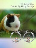 wholesale 925 Sterling Silver Cute Corgi Dog Two Tone Rose Gold Hoop Earrings-0-1