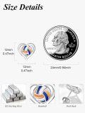 wholesale 925 Sterling Silver Volleyball in Heart Stud Earrings Sporty Gift for Her-0-3