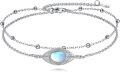 wholesale 925 Sterling Silver Evil Eye Moonstone Adjustable Charm Bracelet for Women Gift Ideas-0-0