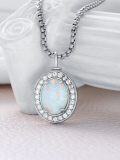 wholesale Sterling Silver Opal Urn Necklace for Ashes Cremation Jewelry-0-33