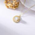 wholesale 14K Gold Freshwater Cultured Pearl Lotus Leaf Pendant Necklace for Women Wife Mother - Valentines Day Gift-0-1