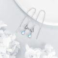 wholesale 925 Sterling Silver Daisy Flower Moonstone Drop Earrings-0-16