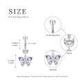 wholesale 925 Sterling Silver Hypoallergenic 14G Purple Butterfly Belly Button Ring - Lead & Nickel Free Dangling Navel Jewelry Gift-0-3