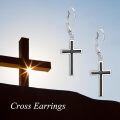 wholesale Sterling Silver Cross Leverback Dangle Drop Earrings for Women Men-0-28