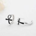 wholesale 925 Sterling Silver Ankh Symbol Stud Earrings for Men - Father's Day Gifts for Dads and Husbands-0-2
