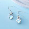 wholesale 925 Sterling Silver Pitbull Heart Shape Moonstone Drop Earrings Gift for Her-0-4