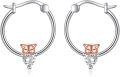 wholesale 925 Sterling Silver Pig Heart CZ Studs Hoop Earrings for Women Girls 925 Sterling-0-0