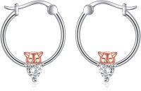 wholesale 925 Sterling Silver Pig Heart CZ Studs Hoop Earrings for Women Girls 925 Sterling-Silver-Pig Hoop Earrings