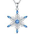 wholesale 925 Sterling Silver Snowflake Pendant With Blue Stones-0-0