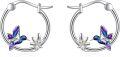 wholesale 925 Sterling Silver Hummingbird Hoop Earrings for Sensitive Ears Cute Animal Gifts for Women-0-0