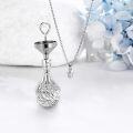 wholesale 925 Sterling Silver Ball Heart Urn Pendant with Funnel and Chain - Keepsake Memorial Jewelry for Ashes Cremation-0-4