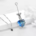 TOUPOP Sterling Silver Crystal Butterfly Cremation Jewelry Heart Pendant-0-4