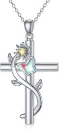 wholesale TOUPOP Mothers Day Gifts For Mom Urn Necklace For Ashes 925 Sterling Silver Butterfly Cross Necklace Cremation Jewelry For Ashes Memorial Pendant Jewelry Gifts For Women -0-0