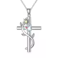 TOUPOP Sterling Silver Butterfly Cross Cremation Ash Memorial Pendant Jewelry-0-0