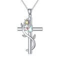 TOUPOP Sterling Silver Butterfly Cross Cremation Ash Memorial Pendant Jewelry-0-0