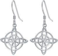wholesale 925 Sterling Silver Celtic Knot Dangle Drop Earrings for Women Irish Jewelry Christmas Gift Ideas-08-Celtic Earrings