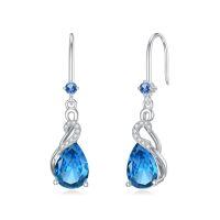 wholesale 925 Sterling Silver Elegant Swarovski Element Drop Earrings For Women Jewelry-12-December