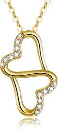wholesale 14K Gold Infinity Heart Necklace with Cubic Zirconia Pendants for Women - Eternal Love-0-0