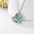 TOUPOP Sterling Silver Crystal Heart Pendant Birthstone Necklace-0-1