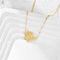 wholesale 14K Gold Honeycomb Bee Charm Necklace with Cubic Zirconia and Adjustable Length (18-20)-0-2