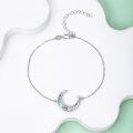 wholesale 925 Sterling Silver Moonstone Celtic Star & Moon Bracelet with Kate Knot for Women-0-3