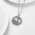 wholesale 925 Sterling Silver Trident Pendant with Waves and Rune Design on Round Medallion Necklace - 3 Sizes Available-0-4