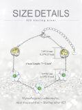 wholesale 925 Sterling Silver Flower & Heart Stone Adjustable Bracelet Gift for Women and Girls-0-1