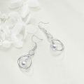wholesale 925 Sterling Silver White Freshwater Cultured Pearl Infinity Twist Drop Earrings for Women-0-5