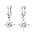 wholesale 925 Sterling Silver Celtic Knot Star Huggie Hoop Earrings with Mother of Pearl Inlay for Women Girls (Hypoallergenic)-0-0