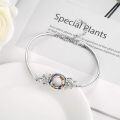 wholesale 925 Sterling Silver Sparkly Crystal Flower Adjustable Cuff Bracelet for Women Inspiring Gift Ideas-0-8