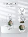 wholesale 925 Sterling Silver Green Moss Agate & Cubic Zirconia Leaf Drop Pendant Necklace-0-4