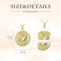 wholesale 14K Gold Plated Sterling Silver & Jade Tree of Life Sloth Necklace for Women-0-5