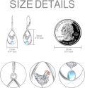 wholesale 925 Sterling Silver Moonstone Teardrop Rooster Drop Earrings for Women-0-2
