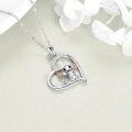 wholesale 925 Sterling Silver Heart-Shaped Axolotl Charm Necklace - Adorable Animal Jewelry for Women and Girls-0-3