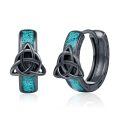 wholesale 925 Sterling Silver Celtic Knot Turquoise Black Gold Plated Hoop Earrings-0-0