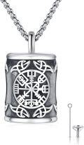 wholesale 925 Sterling Silver Vegvisir Norse Compass Viking Runes Pendant Necklace  for Men Women  48cm Chain Length-0-0