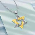 wholesale 925 Sterling Silver Star of David Pendant Necklace Gold Plated Jewish Symbol s for Women Men Kids-0-2