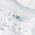 wholesale 925 Sterling Silver Blue Opal Ocean Wave Pendant Necklace - Beach Inspired s for Her-0-4