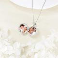 wholesale 925 Sterling Silver Round Flower Locket Necklace for Women Girls-0-4