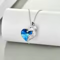 TOUPOP Sterling Silver Crystal Wolf Dragon Narwhal Unicorn Fox Necklace-0-4