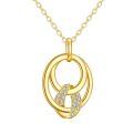 wholesale 14K Gold Cubic Zirconia Twisted Circle Pendant Necklaces for Women Gifts-0-0